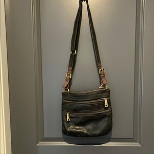 Black Leather Crossbody Bag